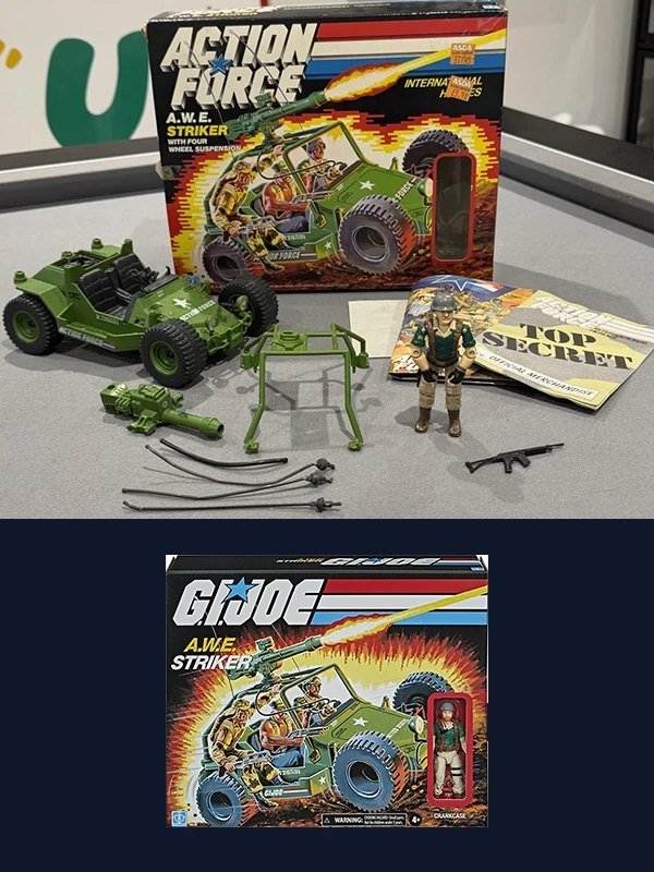 Image direction: the same character shown in a sealed vintage carded example and a loose example, ideally with the loose figure posed and accessorised. The image should make the difference in collecting philosophy immediately visible.