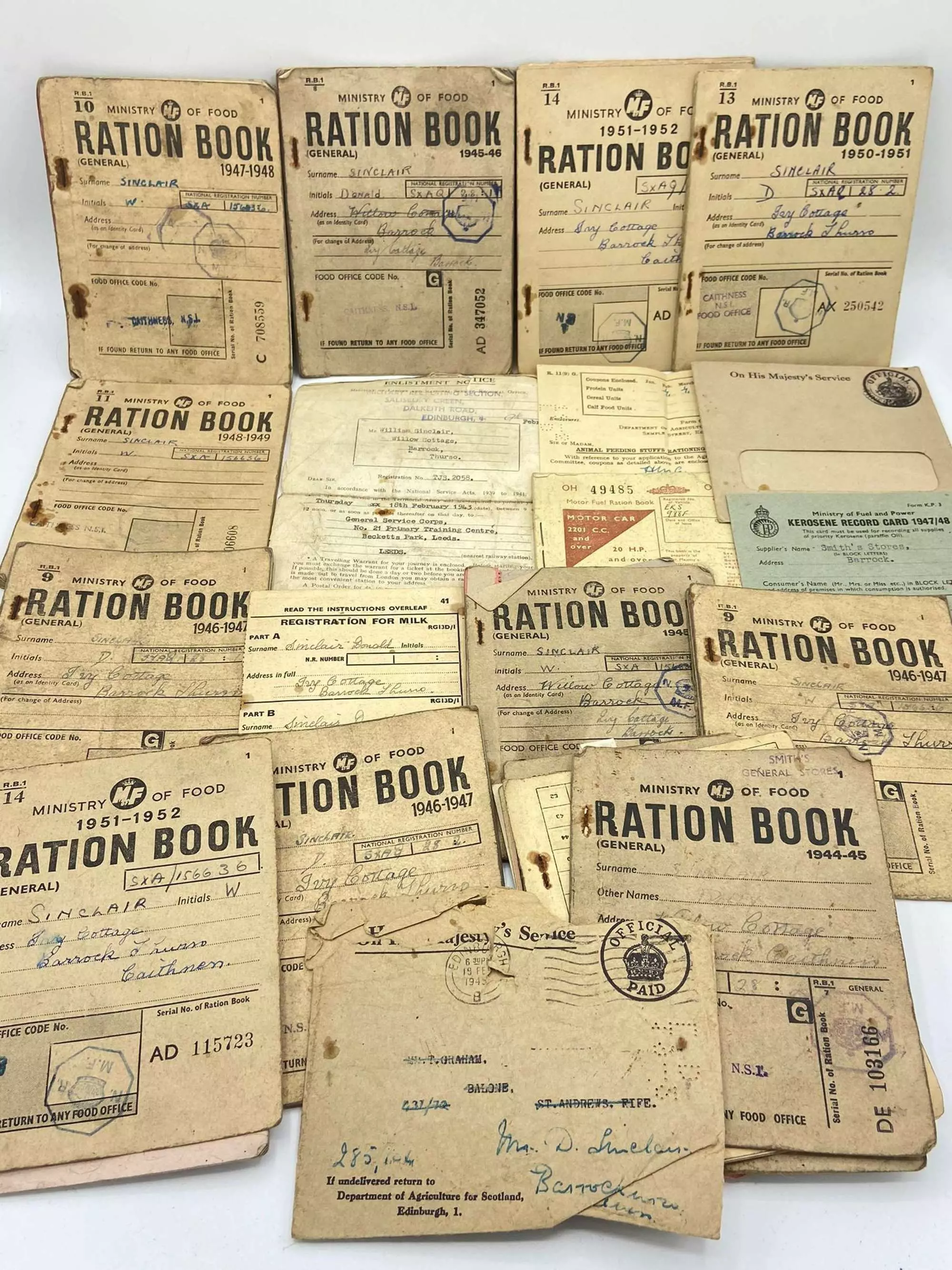 Image direction: one annotated or associated piece of ephemera shown with the personal records that make its provenance meaningful - performer notes, campaign papers, travel diary, correspondence or photographs.