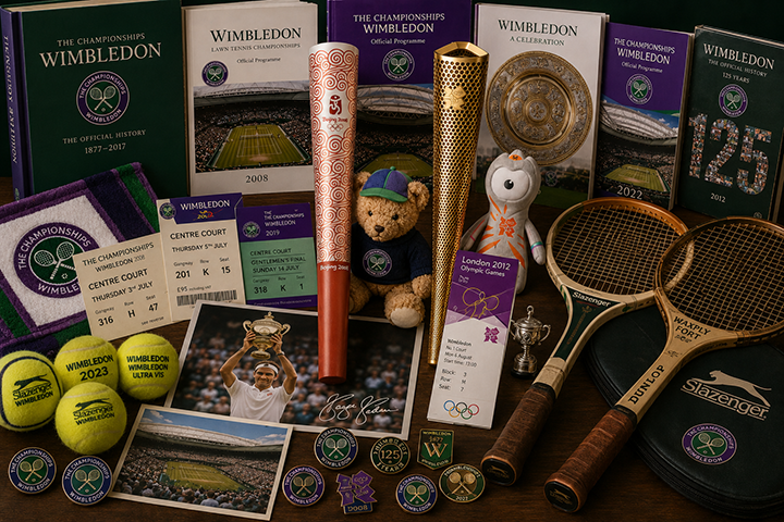A mixed tennis memorabilia collection including rackets, balls, programmes and signed photographs.